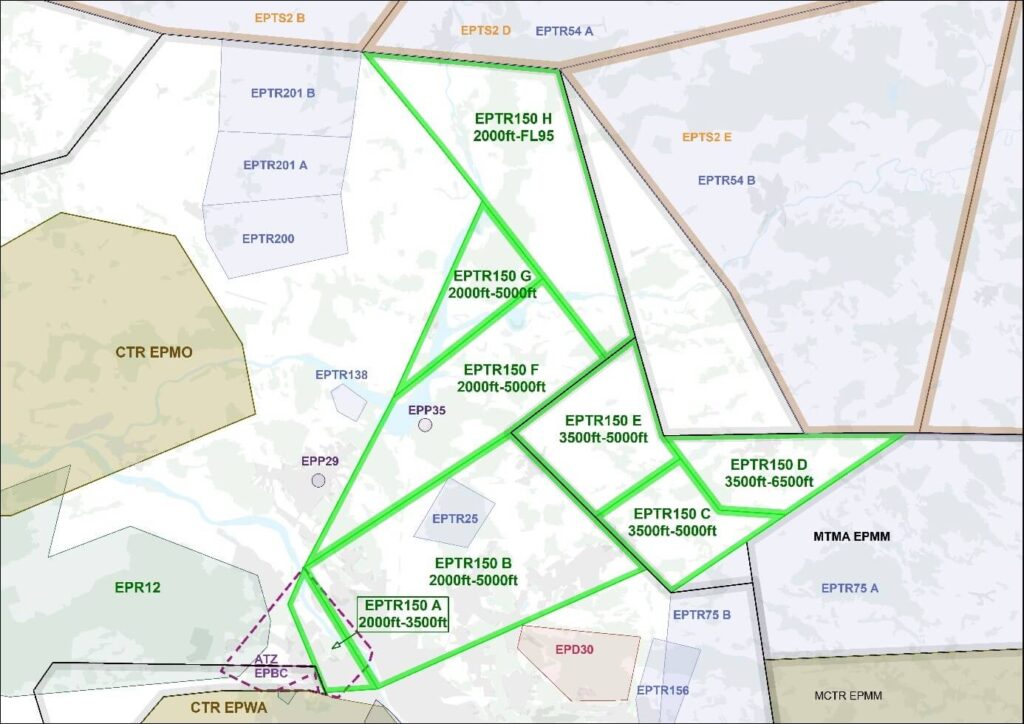 Zmiana BABICE AREA w strefę czasowo rezerwowaną (TRA 150)