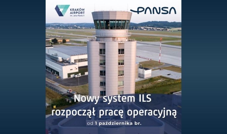 Nowy system ILS/DME „KRW” w Porcie Lotniczym Kraków rozpoczął pracę operacyjną