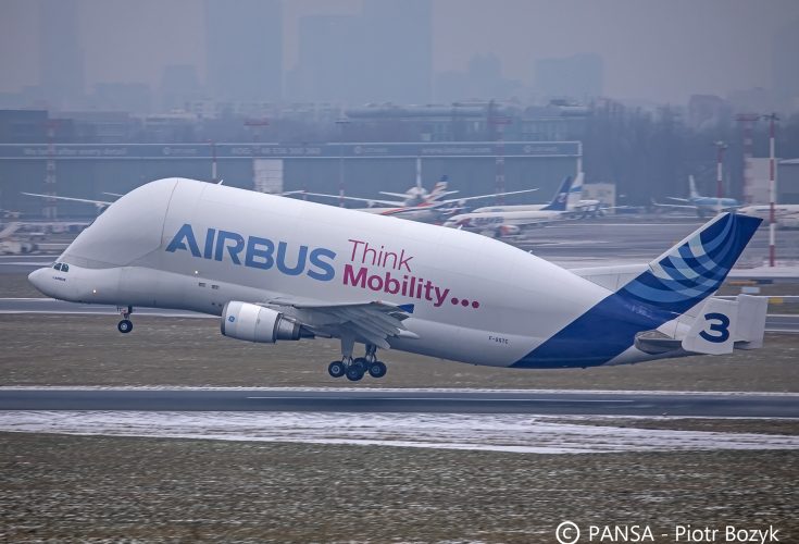 Airbus Beluga ST w Warszawie Fot. Piotr Bożyk-PAŻP